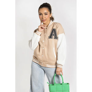 Veste de baseball pour femme de haute qualité, style universitaire, imprimé brodé, rembourrage en coton, veste de baseball universitaire pour femme, OEM - Product Image 6