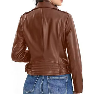 Chaqueta de Cuero para Mujer al por Mayor, Chaqueta de Cuero PU de Moda para Mujer, Chaqueta de Cuero de Alta Calidad - Product Image 6
