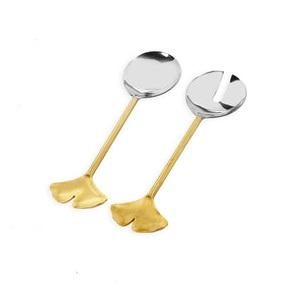 Juego de 2 cubiertos para servir ensaladas de latón macizo con diseño de palma para hotel y restaurante, juego de cubiertos de palma para el hogar - Product Image 3