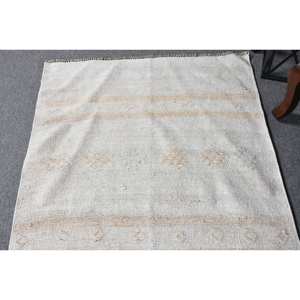 Tapis moderne en laine beige de 2.6x9.7 pieds, tapis turc plat tissé pour salon ou couloir avec motif patchwork - Product Image 3