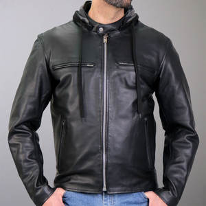 Chaqueta de cuero genuino para hombre con forro acolchado Diseño elegante y cálido Ideal para aventuras al aire libre - Product Image 2
