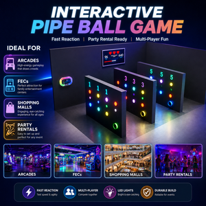 เกมติดผนังแบบลูกบอลพร้อมปุ่มไฟ LED และท่อแบบอินเทอร์แอคทีฟสำหรับใช้ในร่ม สำหรับ 2-4 คน - Product Image 3