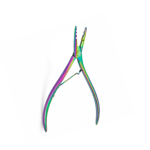 High Quality Stainless Steel Rainbow <b>Hair</b> <b>Extension</b> Pliers with 2 Holes Multi-Functional Tool for <b>Micro</b> <b>Ring</b> Removal - Product Image 1
