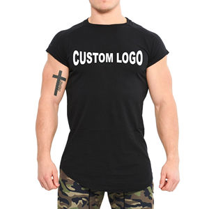 Personnalisé unisexe 100% coton poids lourd surdimensionné cou à manches courtes t-shirts 3D lettre en relief marque privée t-shirt pour hommes - Product Image 2