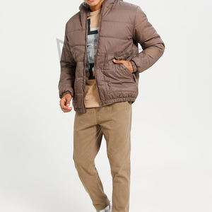 Service OEM, directement de l'usine, vêtements d'extérieur d'hiver, coupe-vent et respirant, veste matelassée unie décontractée, prix bas - Product Image 3