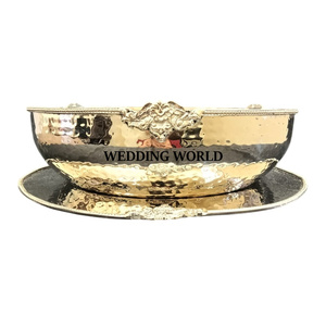 Cuenco de chocolate martillado con plato, cuenco dulce decorativo niquelado, superventas, nuevo cuenco de chocolate, tendencia en Oriente Medio - Product Image 3