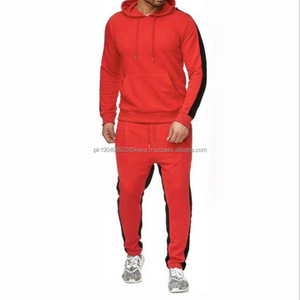 Hot Selling Men's Hoodie Sweatsuit With Strip Contrast Color <b>Sports</b> Suit With Blank Solid Color <b>Jumper</b> Logo Custom - Product Image 5