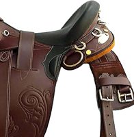 Selle de cheval australienne en cuir noir gaufré Style Aussie fait à la main Selle antidérapante Collection de sièges de selle Horn Bush Rider 17"