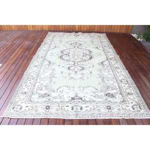 พรมขนาด 6.1x10.3 ฟุต, พรมตุรกีโบราณขนาดใหญ่, พรมขนสัตว์สีเขียว - Product Image 1