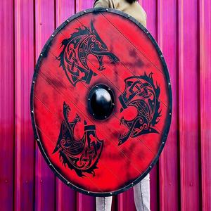 Bouclier Ouroboros Viking authentique fabriqué à la main décoration murale nordique battleworn et accessoire Cosplay respectueux de l'environnement - Product Image 1