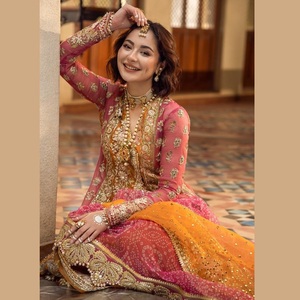 WS INTERNATIONAL Modelo 1059 Traje de seda étnico Venta caliente Diseñador Recto Salwar Kameez Vestido de Pakistán y La India - Product Image 3