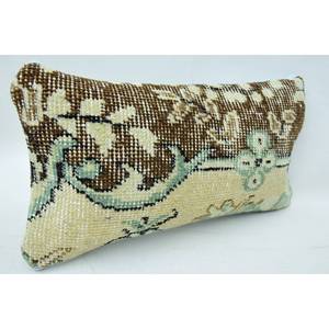 Premium Beige Paisley Patchwork lana almohada 8x16 pulgadas cojín decorativo tejido Vintage cuadrado portátil ropa de cama sofá Navidad - Product Image 2