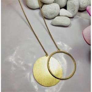 SOUMYA CREATIONS 18K Gold Plated Brass <b>Statement</b> <b>Necklace</b> Vintage Geometric Circular Pattern 24inches Extra Long <b>Necklace</b> - Product Image 2