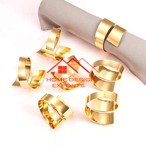 Vente chaude finition dorée aluminium métal hôtel de luxe décor de mariage rond de serviette en métal avec logo personnalisé - Product Image 5