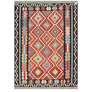 Alfombra Kilim de Maimana, Afganistán, 240 x 172 cm, Juego de Alfombras - Product Image 1