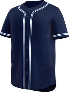 Camiseta de béisbol para hombre, camiseta de softball con botones de equipo personalizado, aparejos sublimados, sarga, nombre, número, malla bordada, ropa deportiva - Product Image 2