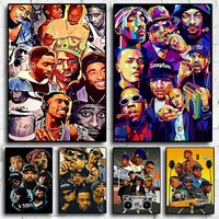 Poster d'étoile de musique Décoration Peinture Gangster Rap Hip Hop Wall Art Print Home Decor Hanging Painting