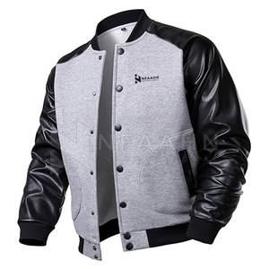 Veste d'hiver pour hommes de style Letterman la plus populaire col montant avec similicuir coton marque privée quantité en vrac - Product Image 2