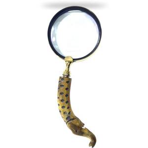 Loupe ronde en laiton avec un beau motif de papillon, poignée en nacre, loupe de créateur - Product Image 5