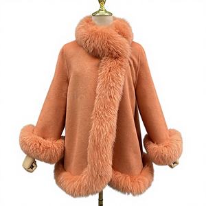 Chaqueta de Moda Invernal 2026, Estilo Lujoso, Capa de Piel Sintética Naranja para Mujer, 100% Alta Calidad, Bajo MOQ, Precio Bajo, Forro de Piel Sintética - Product Image 1