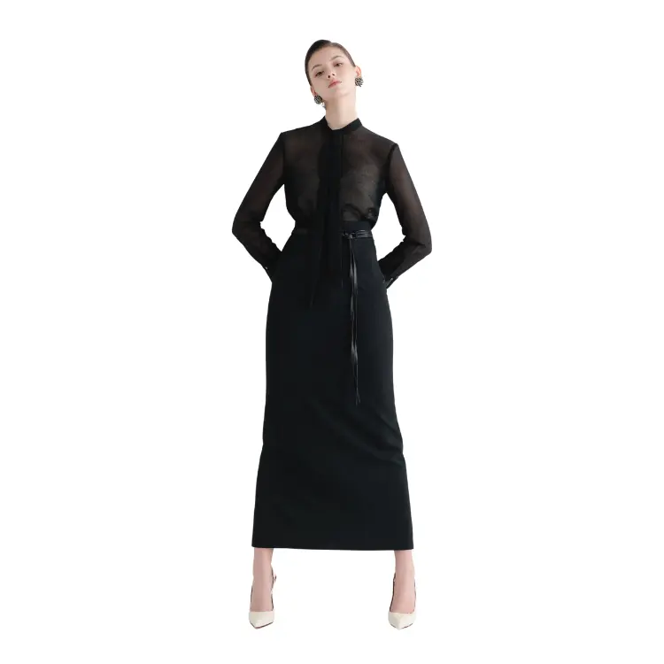 Beste Röcke für Damen lang schnelle Lieferung stilvoller Hira-Langrock Damenkleidung Wickelpapier nachhaltige Modemarke