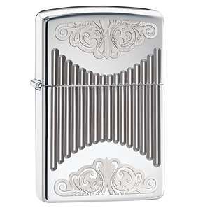 Briquet coupe-vent élégant Wings Girl - Design géométrique multi-lignes avec motifs festonnés - Série cadeaux professionnels - Product Image 4