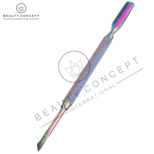 Kit de poussoir de cuticules d'ongles arc-en-ciel à double extrémité en acier inoxydable durable en gros ensemble d'outils de suppression d'art d'ongle - Product Image 4
