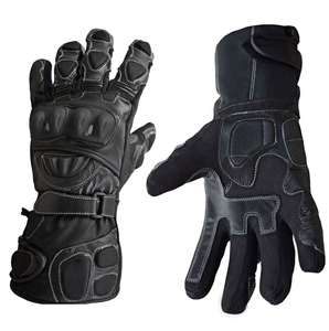 Gants de moto en cuir véritable imperméables et antidérapants avec sangle de poignet réglable pour un usage sportif unisexe - Product Image 6