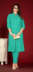 READY MADE VISCOUS RAYON SOIE AVEC ENTIÈREMENT LUCKNOWI Shiffly WORK POCKET KURTIS - Product Image 3