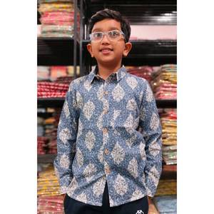 OEM garçons pur coton poche sur le devant col chemise confortable décontracté enfants formel mariage anniversaire pique-niques en gros en Inde - Product Image 6