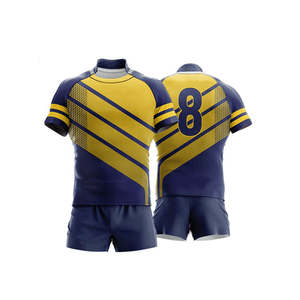 Maillot de rugby personnalisé de haute qualité à manches courtes, ensemble uniforme sublimé pour hommes et femmes, vente en gros - Product Image 4