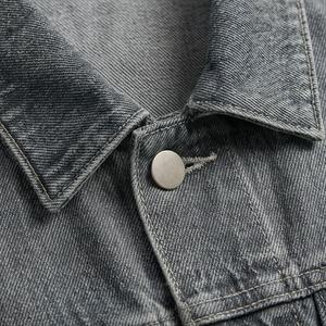 Veste en jean décontractée ample à lavage moyen vintage pour femmes, vêtements de rue, veste à poches, veste élégante pour femmes, manteau de haute qualité - Product Image 4