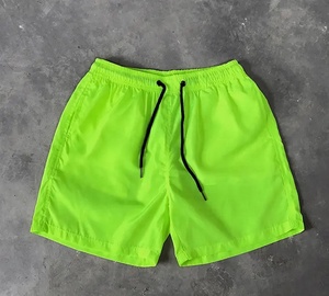2025 été maillot de bain couleur unie hommes Shorts maillots de bain Shorts avec poches taille moyenne 100% coton respirant Sweat Shorts - Product Image 3