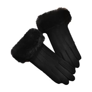 Gants en cuir de mouton naturels respirants pour l'hiver, couleur marron, en laine chaude, à la mode, vente en gros - Product Image 1