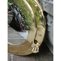 Miroir extra large fait main en laiton, finition mate, style nautique Art Déco vintage, pour bateau, écologique, personnalisable, idéal pour un anniversaire