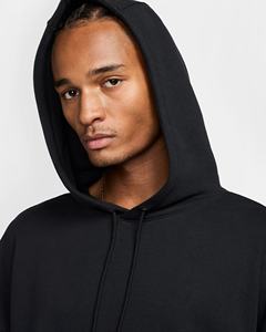 Sweat à capuche d'hiver pour homme avec broderie personnalisée, nouveau style, coupe ample et oversize, 100% coton épais, noir, manches longues, molleton uni teint - Product Image 6