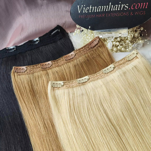 Extensiones 100% vírgenes vietnamitas de la mejor calidad, estilo Clip, modelo de cuerpo rizado ondulado, precio económico, alta calidad de exportación - Product Image 1