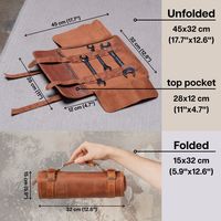Pochette à outils en cuir véritable avec logo personnalisé, étui pliable pour crayons, étui multi-usages, étui à couteaux classique, sac de rangement pour outils, housse OEM