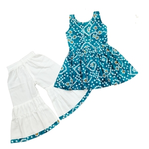 Ensemble Kurti Sharara à imprimé Bandhani pour filles Shoryam Fashion, vêtements ethniques, tenue traditionnelle indienne, robe de fête pour enfants, séchage rapide - Product Image 1