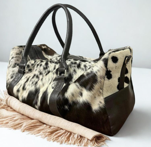 Authentique sac de sport en cuir de vachette noir et blanc Luxury Weekender pour hommes Travel Sports Gym-Grande capacité en cuir véritable - Product Image 6