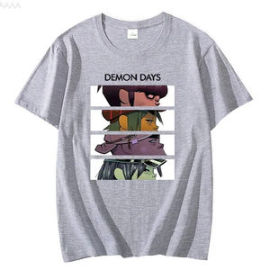 Camiseta de manga corta 100% algodón con estampado de personaje de banda de dibujos animados para hombre, top de moda y2k - Product Image 2