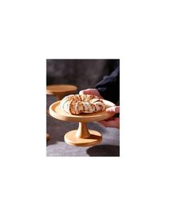 Hermoso soporte de madera para pasteles con encanto rústico y parte superior redonda duradera hecho para ocasiones especiales, exhibiciones de panadería y servicio doméstico - Product Image 4