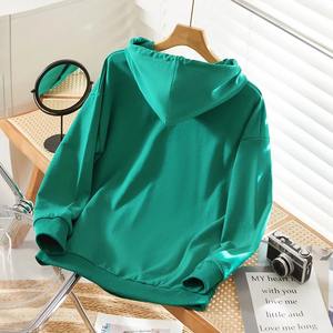 เสื้อฮู้ดมีซิปเปิดไหล่ปล่อยแบบลำลองใหม่100% เสื้อสวมหัวผ้าฝ้ายออร์แกนิคระบายอากาศ - Product Image 3