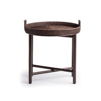 Table de plateau élégante et pliable, rotin tissé à la main, en bois, fabriqué au Vietnam, pour plateau de majordome