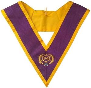 Collar Masónico de Grado 96 de Memphis Misraim, con Bordado Morado, Reglamento Francés, Bajo MOQ, Servicio OEM - Product Image 3