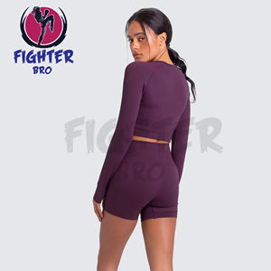 Pantalones cortos a juego, camiseta de manga larga de gran tamaño, conjuntos cortos de calidad de dos piezas para mujer, conjuntos de ropa de salón para mujer, informales - Product Image 1