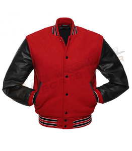 Chaqueta de béisbol personalizada Letterman para hombre con cuello levantado, mangas deportivas de cuero y cuerpo de lana, chaqueta personalizada Letterman - Product Image 2