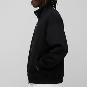 Sweat-shirt à col rond pour homme, coupe ample, en coton 100% épais, uni, avec logo brodé personnalisé OEM, vêtements décontractés d'hiver - Product Image 3