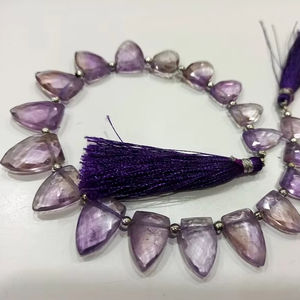Cuentas de piedra de ametrino Natural de alta calidad, forma de cuchillo de punta de flecha de 12-18mm, Briolette facetado, 8 pulgadas de largo, púrpura, ideal para joyería - Product Image 1