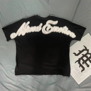 Camiseta RoughPlay Vintage Blanca Brillante de Manga Corta con Diamantes al por Mayor - Product Image 5